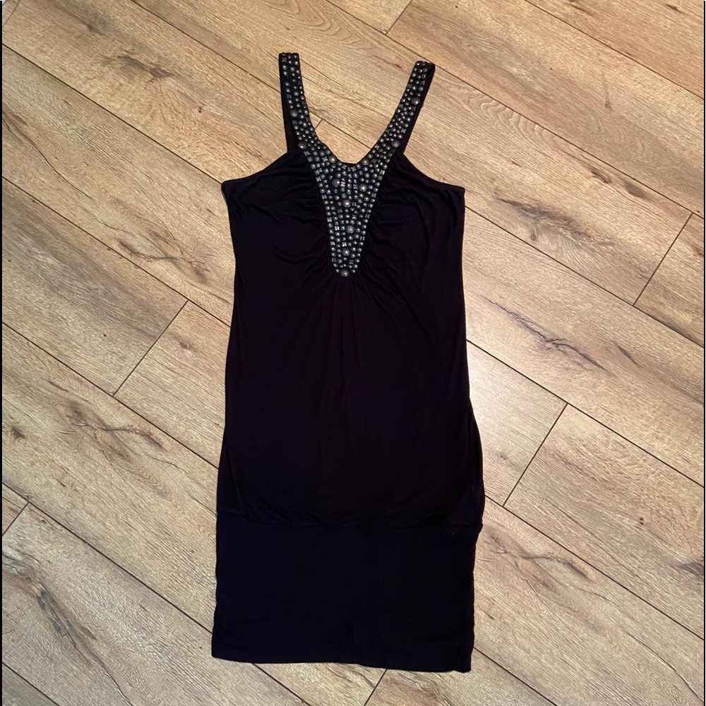 AFFLICTION DRESS BLACK PREMIUM STUDDED TANK STYLE Size (M)